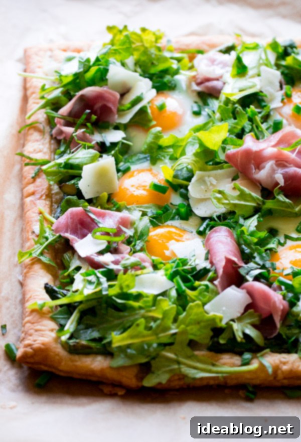 Gourmet Prosciutto & Asparagus Egg Tart with a Vibrant Summer Medley 2 Asparagus Egg Prosciutto Tart with Summer Salad