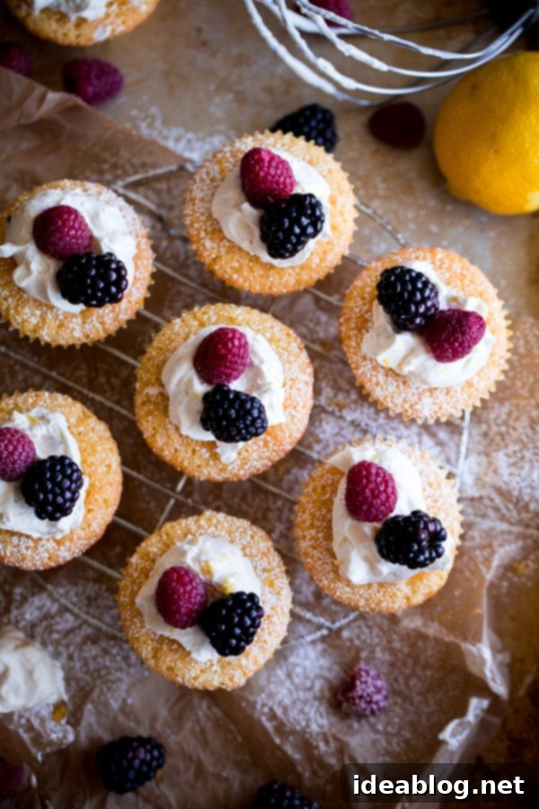 Golden Corn Cakes with Mascarpone Cloud and Berry Medley 6 Mini Cornmeal Cakes with Whipped Mascarpone and Fresh Berries