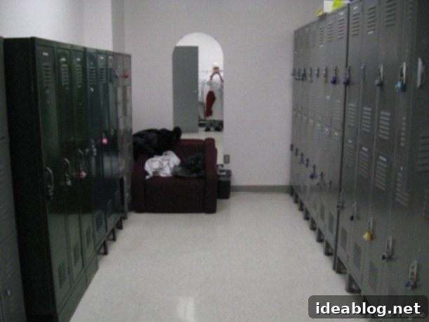 Day One: Mastering French Onion Soup 2 Locker room at culinary school, showing uniforms and personal belongings