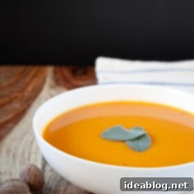 Creamy Golden Harvest 6 Butternut Squash Carrot Soup served in a bowl
