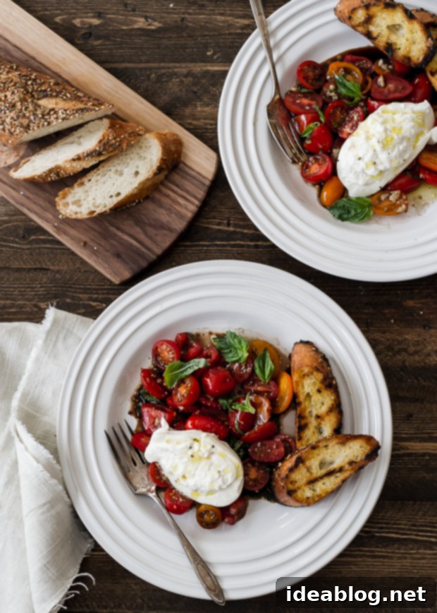 Summer Burrata Delights: 12 Irresistible Recipes 5 Burrata with Heirloom Tomatoes