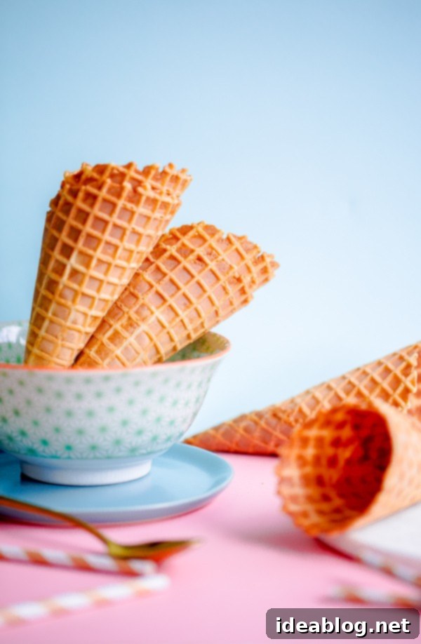Crispy Waffle Cones - Perfect accompaniment for homemade ice cream