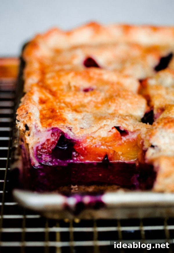 Golden Peach & Blueberry Slab Bake 2 Flaky Blueberry Peach Slab Pie, perfect for summer dessert