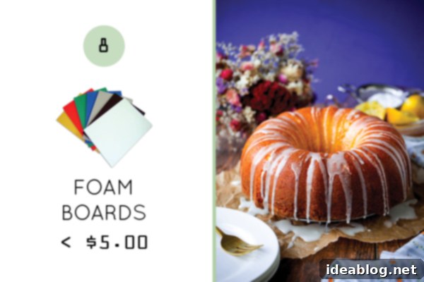 10 Budget-Friendly Backdrops for Stunning Food Photography 3 Foam Boards for Food Photography - Reflectors and Backdrops