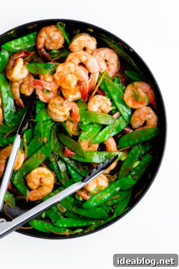 Lightning-Fast Shrimp and Snow Pea Stir Fry 2 15 Minute Shrimp and Snow Pea Stir Fry - A quick, healthy, and easy recipe for busy weeknights.