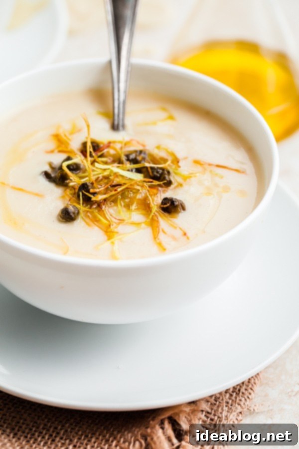Comforting Cauliflower Potato Soup 2 Simple Cauliflower Soup with Frizzled Leeks and Capers