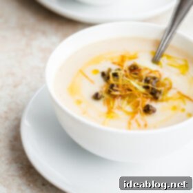 Comforting Cauliflower Potato Soup 7 Simple Cauliflower Soup with Frizzled Leeks and Capers
