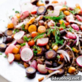 Caramelized Carrot & Lentil Salad with Creamy Tahini 3 Delicious Roasted Carrot Lentil Salad with Radishes and Tahini Dressing