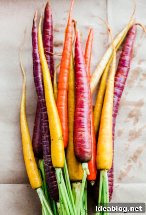 Vibrant Rainbow Carrots in a Hearty Lentil Salad Colorful Roasted Carrot Lentil Salad featuring tender radishes and a creamy Tahini Dressing.