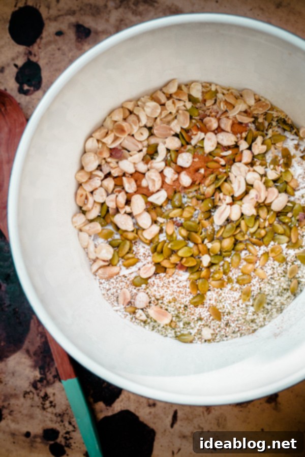 Mexican Granola with Cocao Nibs and Pumpkin Seeds. A salty and sweet healthy granola! Mexican Granola Ingredients