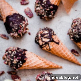 Spiced Pumpkin Drumsticks with Chocolate Pecan Crunch 9 Pumpkin Ice Cream Drumsticks with Chocolate and Candied Pecans