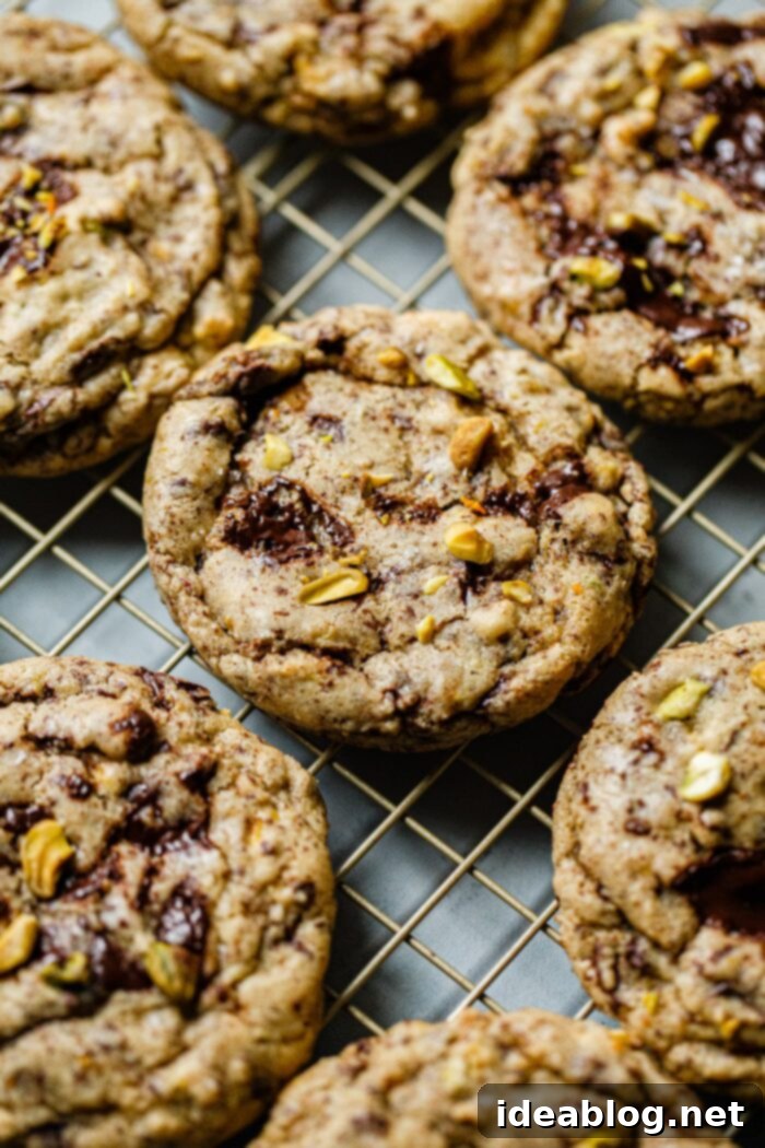 Zesty Orange Pistachio Chocolate Chunk Cookies 9 Another view of delicious Orange Pistachio Chocolate Chunk Cookies