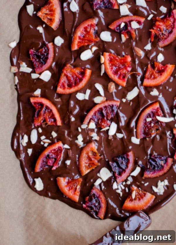 Blood Orange Almond Dark Chocolate Shards 4 How to Make Blood Orange Chocolate Bark with Almonds
