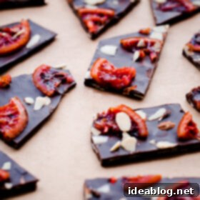 Blood Orange Almond Dark Chocolate Shards 6 Blood Orange Chocolate Bark with Almonds
