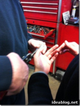 Mastering Workplace Hazards 6 Wire cutters used to remove pastry tip from baker's finger