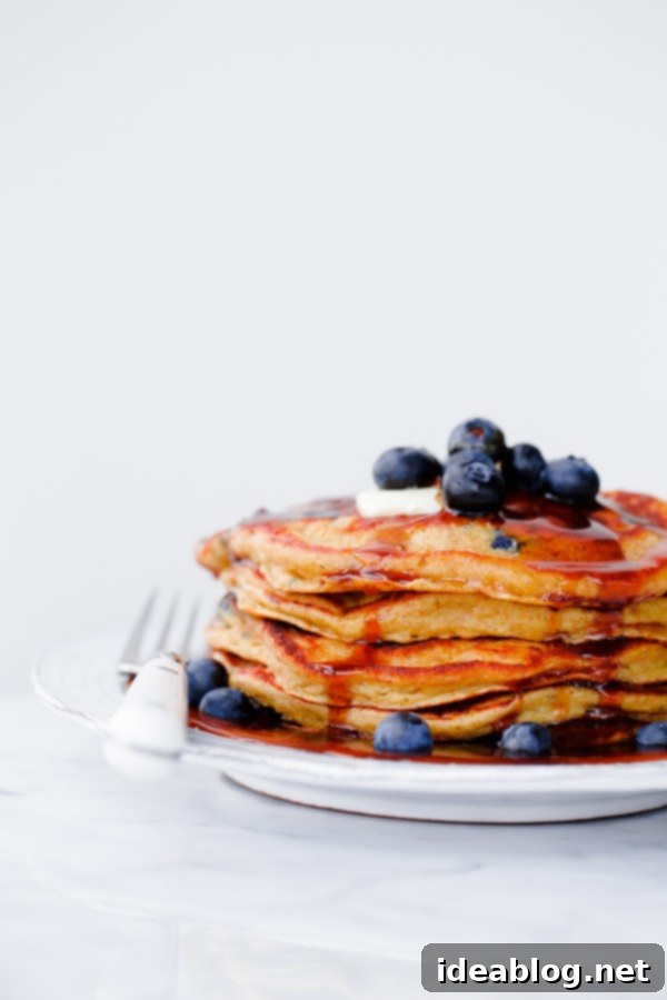 Molasses-Glazed Blueberry Rye Flapjacks 4 Blueberry Rye Pancakes