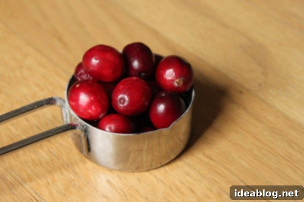 Cranberry Apple Cinnamon Pancakes 5 Pile of vibrant fresh cranberries, ready to be used in a recipe