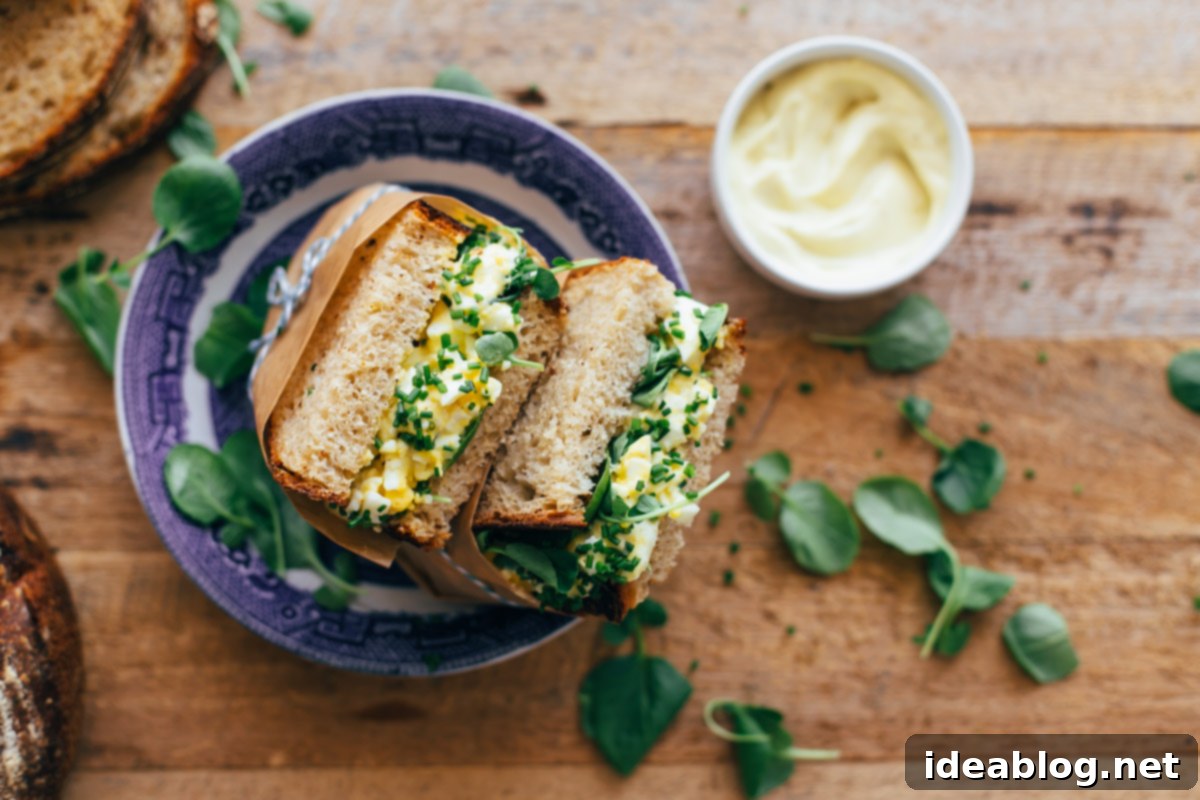 Creamy Egg Salad Sandwich 14 High Maintenance Egg Salad Sandwich with Watercress, Chives, and Homemade Mayonnaise