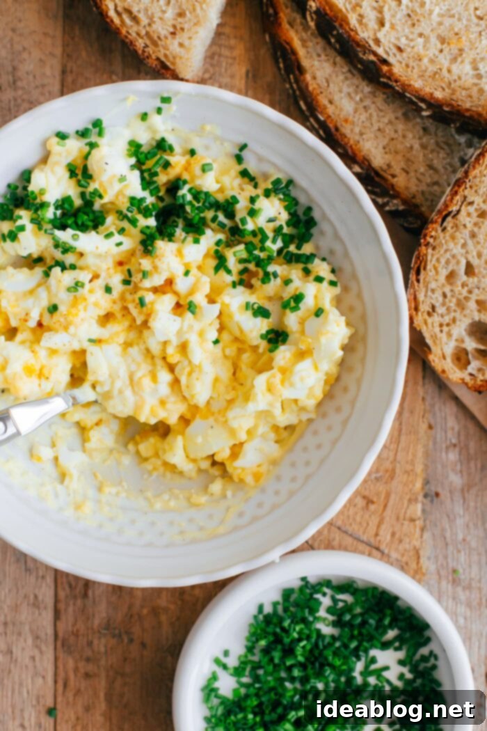 Creamy Egg Salad Sandwich 3 Egg Salad in Bowl