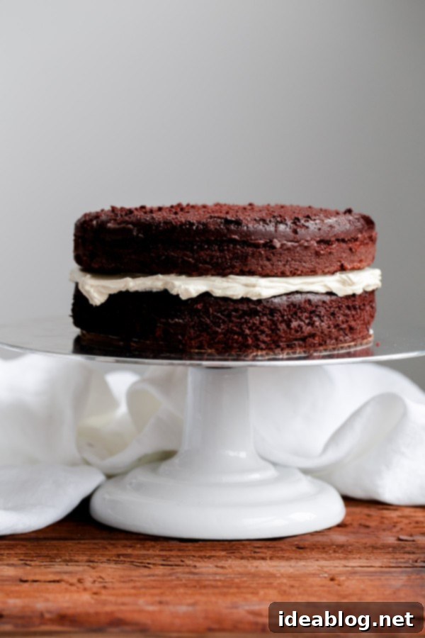 London Fog Dream Cake 4 A close-up of the London Fog Cake, highlighting the smooth Earl Grey buttercream and the luscious salted caramel cascading down the sides.