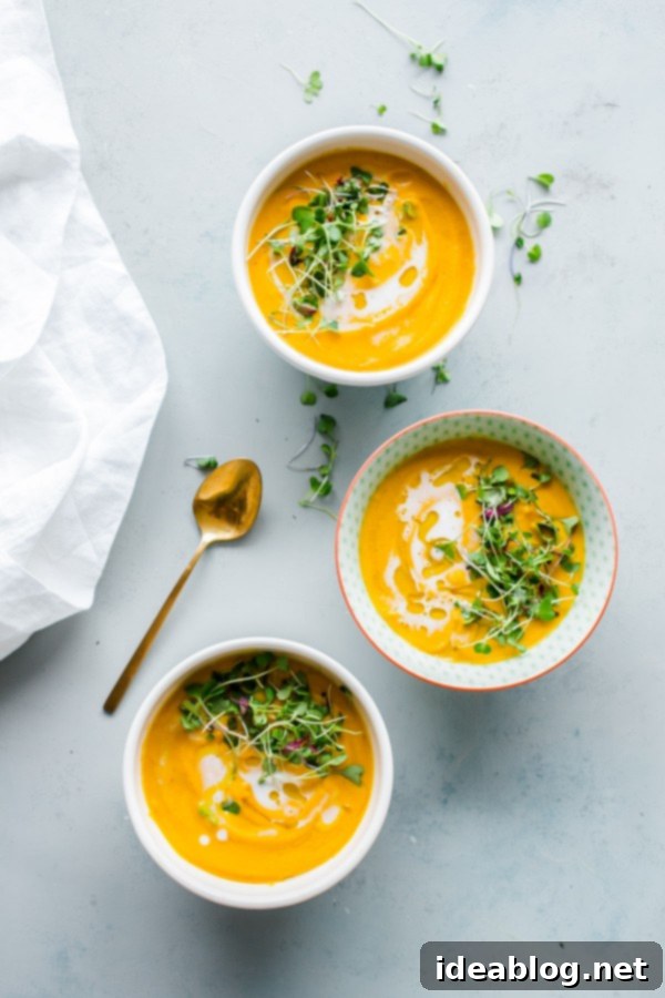Vegan Garam Masala Carrot Soup. This easy, creamy soup comes together in less than 45 minutes, using just a sheet pan and blender. Vegan Garam Masala Carrot Soup