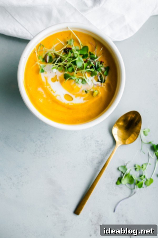 Vegan Garam Masala Carrot Soup. This easy, creamy soup comes together in less than 45 minutes, using just a sheet pan and blender. Vegan Garam Masala Carrot Soup