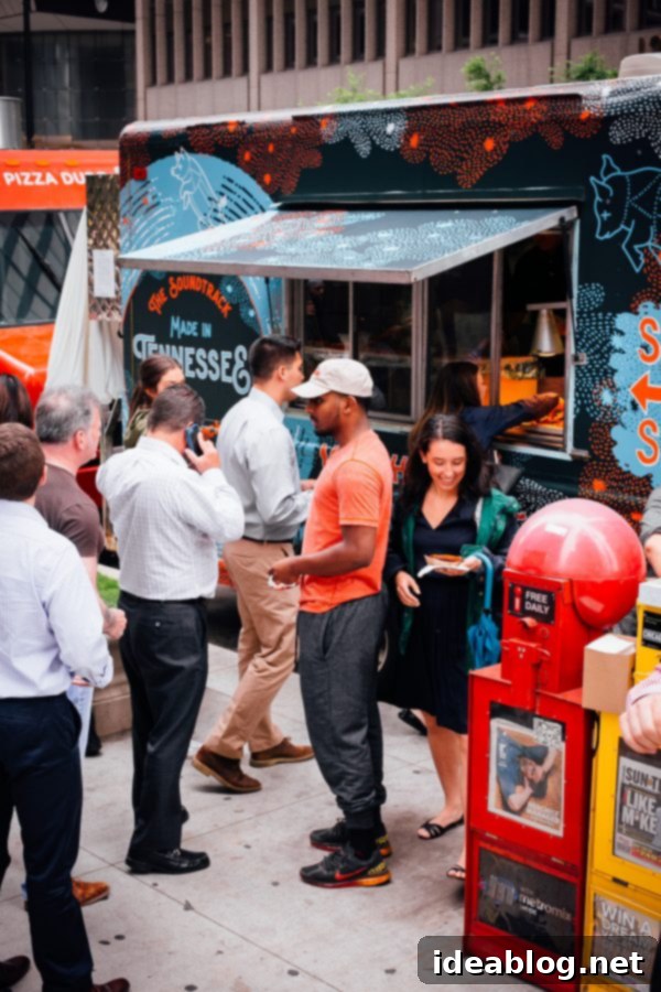 A lively BBQ food truck event bringing Tennessee culture and food to downtown Chicago