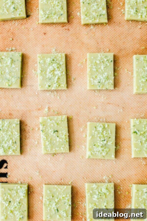 Lemon Basil Shortbread Cookies. Classic shortbread cookies infused with homemade lemon basil sugar!  Unbaked Lemon Basil Shortbread Cookies dough, ready for baking
