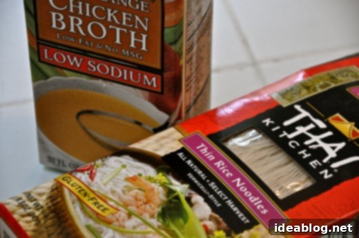 Comforting Chicken Rice Noodle Soup 3 Faux Chicken Rice-Noodle Soup