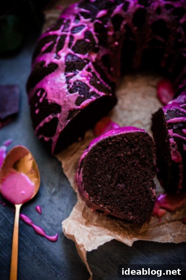 Decadent Chocolate Beet Bundt Cake with Vibrant Glaze 7 Chocolate Beet Bundt Cake with Beet Glaze. This incredibly moist, fluffy foolproof chocolate beet bundt cake is topped with a beautiful, naturally colored beet glaze!
