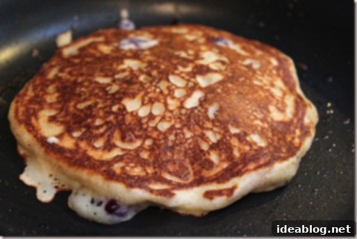 Wholesome Blueberry Quinoa Pancakes 4 Fluffy Blueberry Quinoa Pancakes with butter pat and syrup