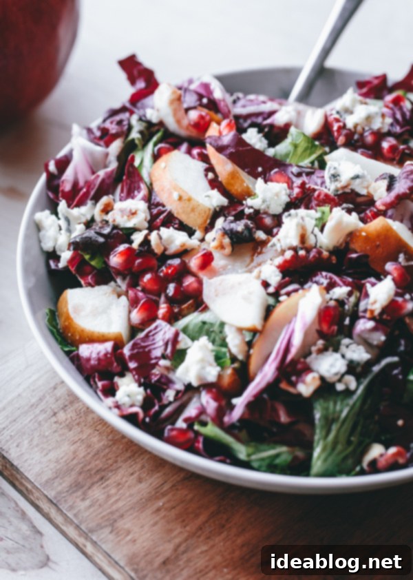 My Top 12 Wholesome Winter Warmers 4 Cozy Winter Salad: Pear, Radicchio, Gorgonzola, Pomegranate Salad, a healthy winter meal
