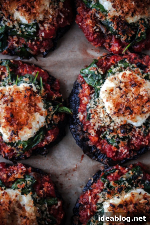 My Top 12 Wholesome Winter Warmers 6 Stuffed Portobello Mushrooms with Crispy Goat Cheese - an elegant and healthy winter meal