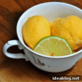 Effortless Champagne Mango Sorbet Delight 5 Homemade Champagne Mango Sorbet in Teacup
