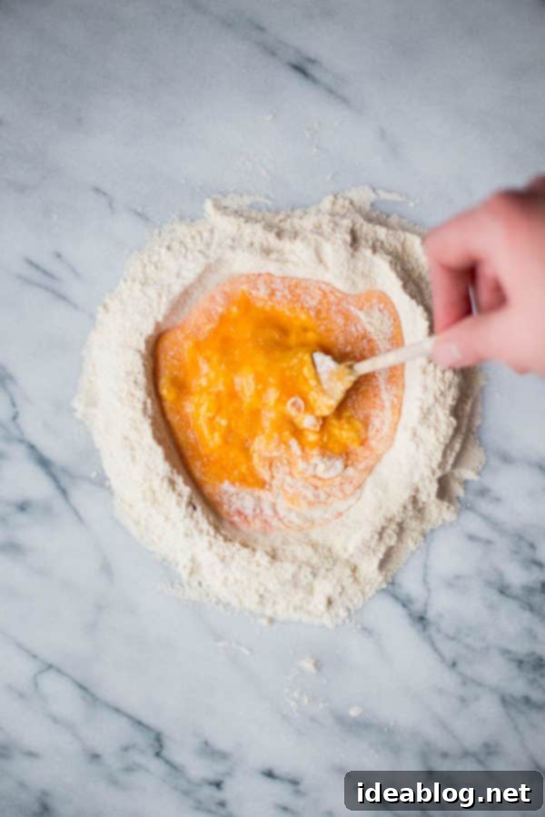 Pappardelle from Scratch 2 Pasta Dough Mixing by Hand