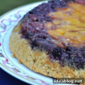 Golden Berry Peach Upside Down Skillet Cake 5 Upside Down Berry Peach Skillet Cake