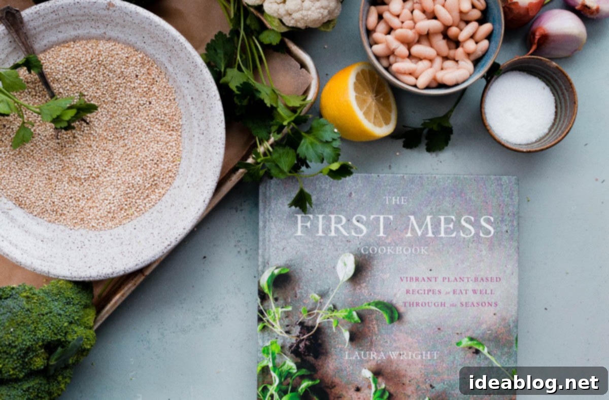 The First Mess Cookbook by Laura Wright - A collection of plant-based, vegan recipes including creamy quinoa risotto. The First Mess Cookbook by Laura Wright
