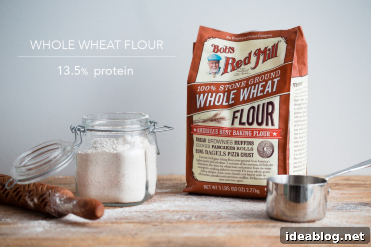 Flour 101: Different Kinds of Flours for Baking and the Fundamental Differences Between Them. An incredibly helpful baking reference post! A bag of Bob's Red Mill Stone Ground Whole Wheat Flour
