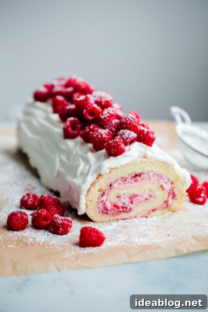 18 Scrumptious Brunch Recipes to Make Mom Smile 18 Delicate Raspberry Roll Cake with swirls of cream and fresh raspberries