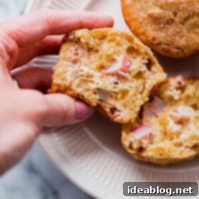 Sunshine Rhubarb Muffins 4 Easy Rhubarb Muffins - rhubarb muffin recipe made with whole grain flour, studded with rhubarb pieces, and sweetened with maple syrup!