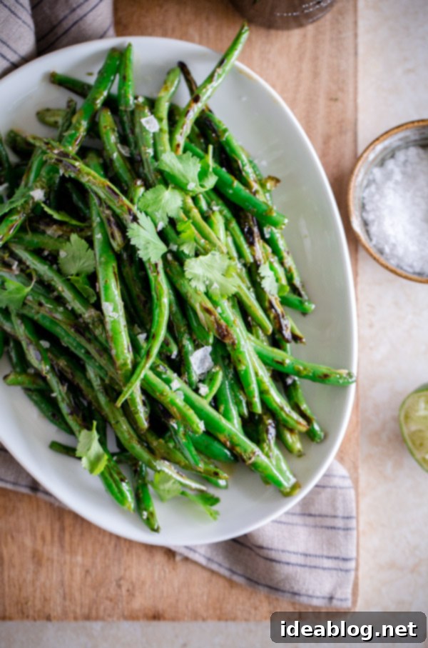 Easy Breezy Summer Meals 6 10 Quick Summer Recipes - easy, time friendly recipes for the summer season! Featured: Charred Green Beans with Cilantro-Lime Vinaigrette.
