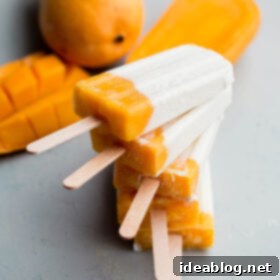 Sunshine Mango Lassi Pops 5 Close-up of a Mango Lassi Popsicle