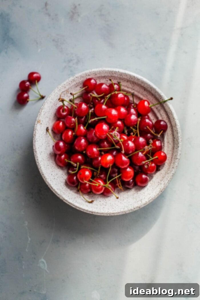 Sour Cherries Unveiled 2 Fresh Sour Cherries in Bowl