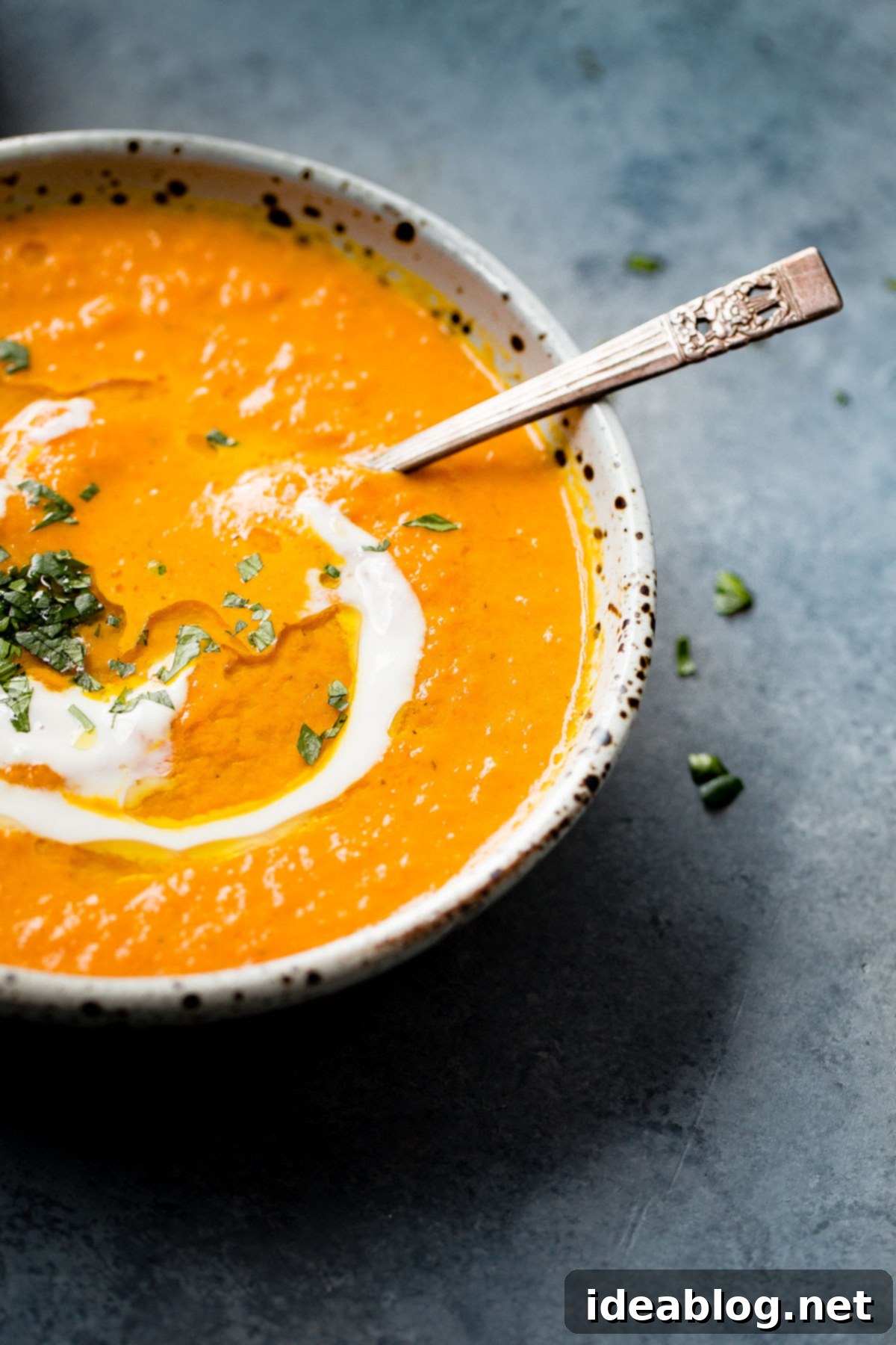 Simple Carrot Soup - an EASY, classic vegetable soup made with carrots, leeks, and thyme. Perfect for every month out of the year! Simple Carrot Soup, a classic vegetable soup with carrots, leeks, and thyme