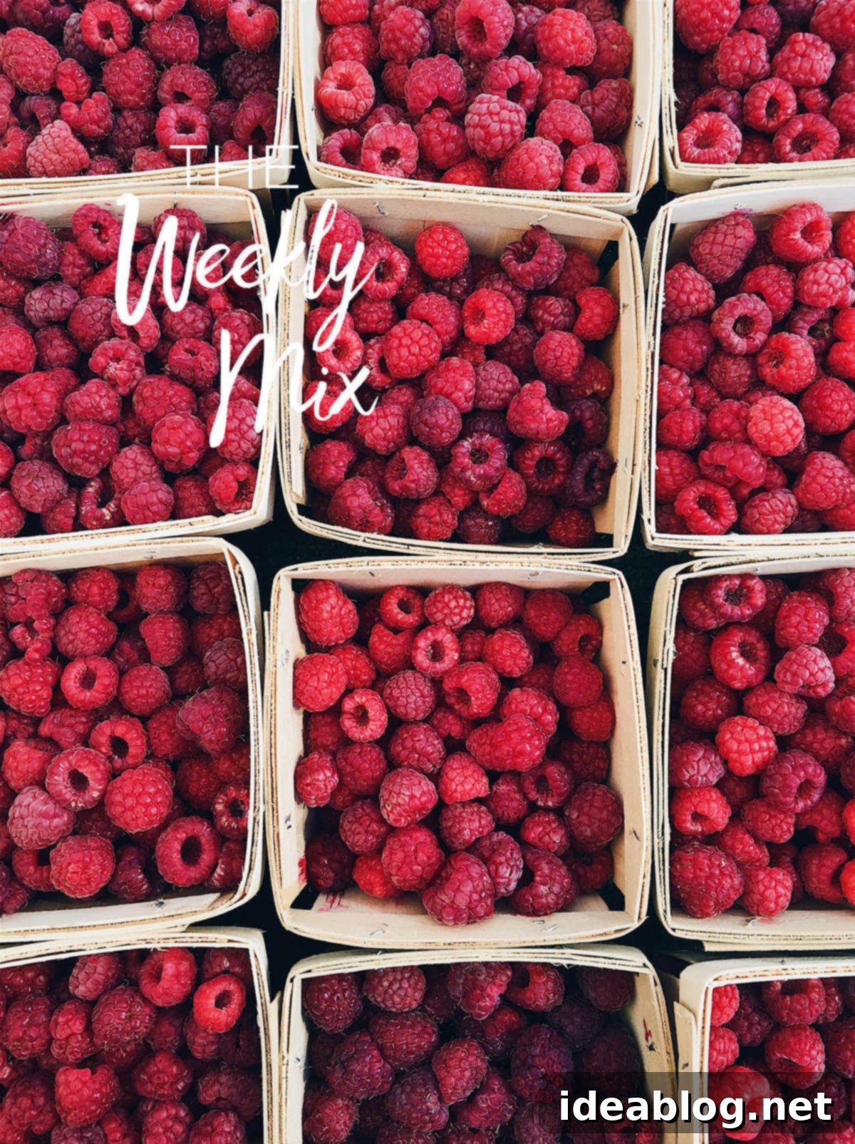 The Weekly Mosaic 2 Delicious Summer Raspberries, perfect for a fresh start or a vibrant recipe