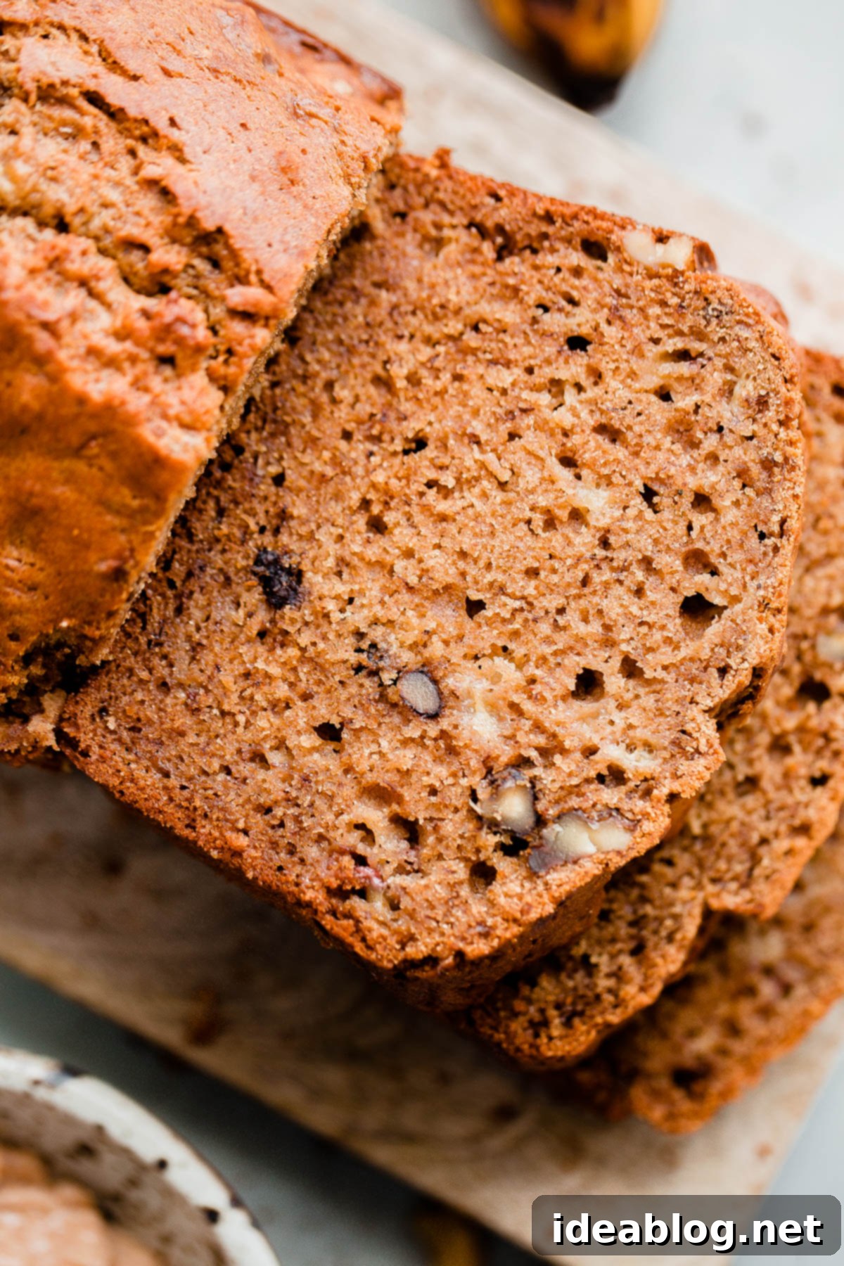 Healthy Whole Grain Banana Walnut Bread with Maple Syrup and Coconut Oil Banana Walnut Bread