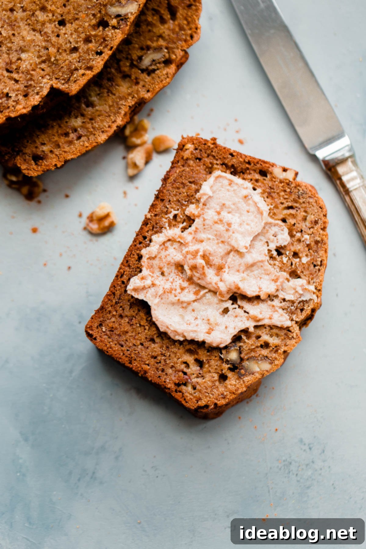Perfectly Sliced Whole Grain Banana Walnut Bread Sliced Banana Walnut Bread