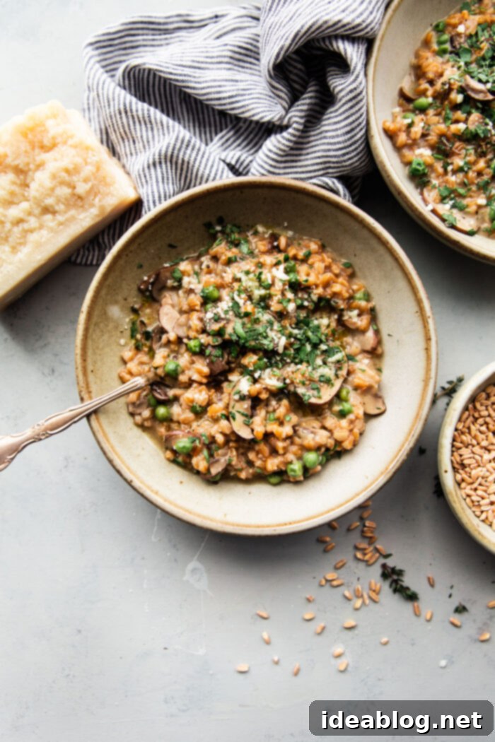 Cozy Fall Cooking: 10 Delightful Recipes 12 Warm Bowl of Easy Mushroom Farro Risotto