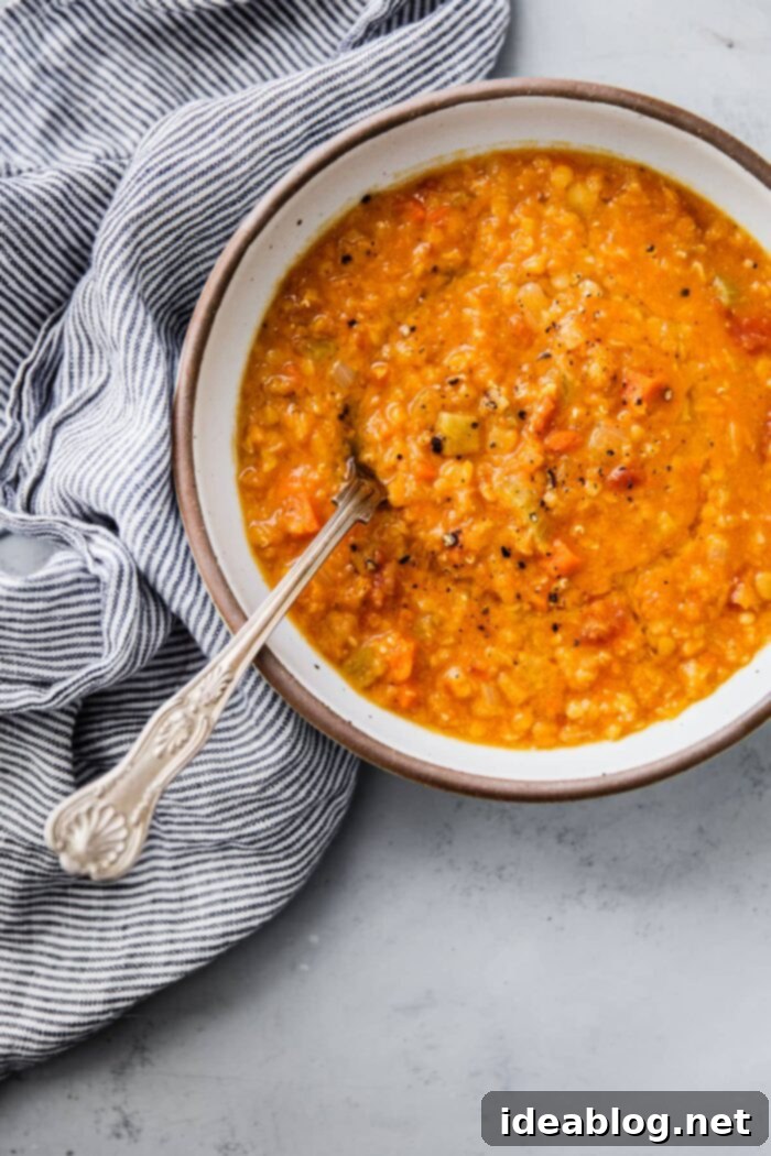 Cozy Fall Cooking: 10 Delightful Recipes 5 Hearty Red Lentil Soup in a Bowl