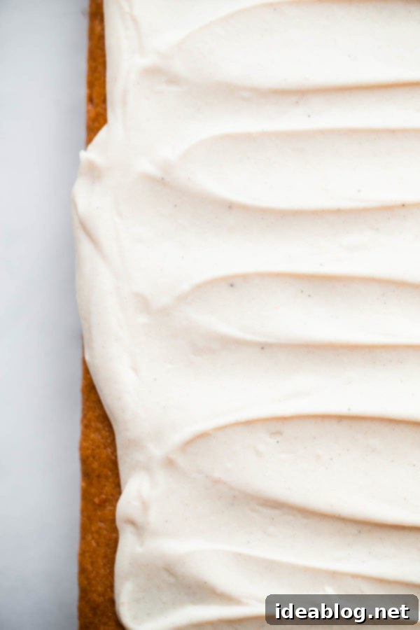 Ultimate Pumpkin Sheet Cake with Spiced Cream Cheese Frosting 6 Pumpkin Sheet Cake. A RICH, decadent pumpkin cake topped with spiced cream cheese frosting!